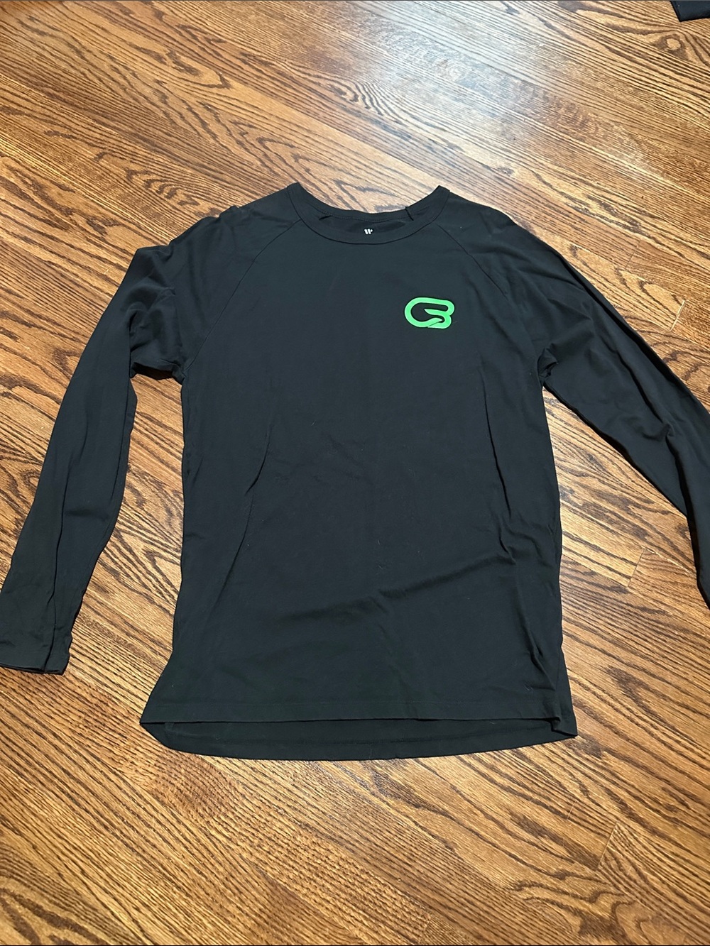 Cyclebar Black Long Sleeve Top with Green Logo Accent